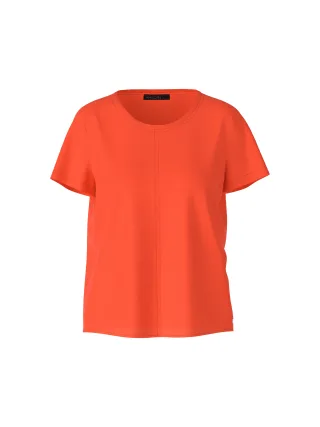 Marc Cain Additions - Bluse aus recyceltem Polyester bright tomato - Gr. - 38