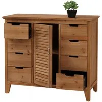 MCW Apothekerschrank HWC-O63 Dekorative Tür im Fensterladen-Design