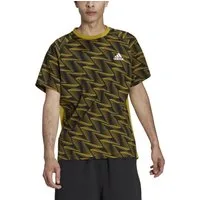 adidas Performance T-Shirt Designed For Gameday Travel (Baumwolle) olivegrün/schwarz Herren