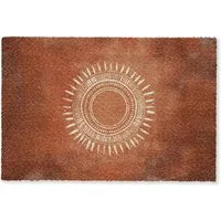 MuchoWow Fußmatte Abstrakt - Linien - Sonnenstrahlen - Rötlichbraun, Rechteckig, innen Schmutzfangmatte, Tür, Schmutzfänger Flur, Teppich 60x40 cm