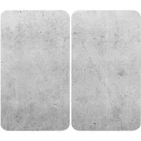 WENKO Herd-Abdeckplatte Universal Modell Beton, Glas, (Set, 2 tlg), Herdabdeckung für alle Herdarten, kratzfest, mit rutschfesten Füßen