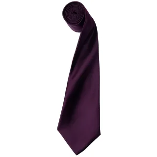 Premier Mens Plain Satin Krawatte (schmale Klinge) (2er-Pack) (Aubergine)