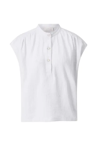 Rich & Royal - Cotton Museline Mix T-Shirt white - Gr. - L