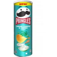 Pringles Knabberei, Pringles Cream Cheese and Herbs Chips Stapelchips Packung 160g