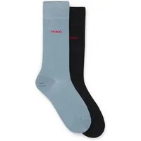 HUGO Businesssocken 2P RS UNI CC (Packung, 2-Paar, 2er Pack) mit kontrastfarbenem HUGO Logo-Schriftzug