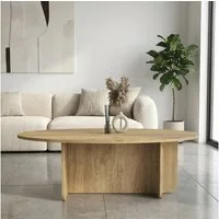 moebel17 Couchtisch moebel17 Couchtisch oval 120x60 cm Wohnzimmertisch Travertin (Einzeltisch, 1-St., Einzelner Couchtisch), Mit Granitoptik