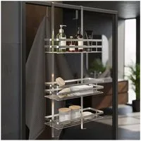 tectake Duschablage Duschregal aus Edelstahl zum Hängen, Set 1-tlg., aus rostfreiem Edelstahl