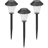Luxform Gartenleuchte Solar-Gartenlampe - St. Tropez - 3 Stück - 5 Lumen, LED fest integriert, Aus Kunststoff gefertigt