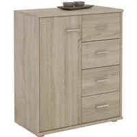CARO-Möbel Highboard TIRANO, Kommode Highboard Mehrzweckschrank für Büro Design Beistell 1 Tür 4 Sc