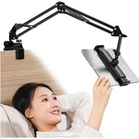TUWENA Tablet-Halterung Tablet Halterung für Bett & Schreibtisch, Einstellbar Lang Arm Ständer, (Für iPad, Tablets, Telefone oder Andere Geräte mit 4 bis 12,9 Zoll)