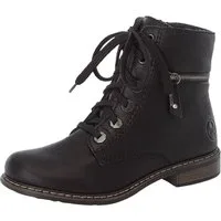 Rieker Schnürboots, Schnürstiefelette, Blockabsatz, mit Zierreißverschluss außen