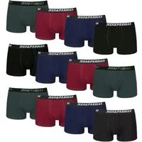Jean&Pardian Boxershorts für Herren aus Baumwolle im 8er & 12er Pack - Retroshorts Unterhosen (Unterwäsche Spar-Set, 12-St., 12er Pack) mit Komfortbund, Logodruck - ohne kratzenden Zettel