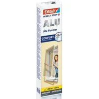 tesa Insektenschutz-Fensterrahmen Insect Stop ALU Comfort Fliegengitter für Fenster - 1,0 x 1,2 m, (Packung, 1-St., Fliegennetz, Aluminiumrahmen), Insektenschutz für Fenster - Aluminiumrahmen
