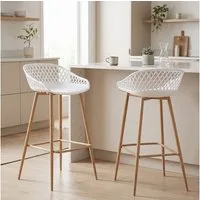 IDIMEX Barhocker IREK, Barhocker 2er Pack Barstuhl Theke Bar Hocker Tresenhocker Retro Design