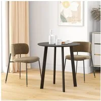 HOMCOM Esstisch mit abgeschrägten Beinen, Modernes Design (Esszimmertisch, 1-St., Küchentisch), Schwarz 72 x 72 x 75cm