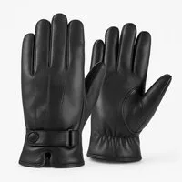 ZUKUNFTSENKEL Lederhandschuhe Echtleder Handschuhe Herren – (Warm, winddicht & bequem) Winterhandschuhe mit Fellfutter & Knopfverschluss