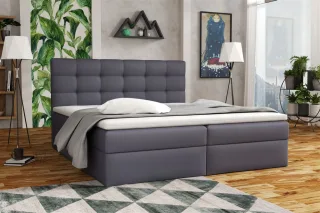 Boxspringbett Schlafzimmerbett DORIANO 180x200cm Kunstleder Soft Anthrazit