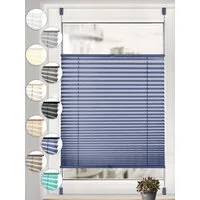 Sonello Plissee ohne Bohren Rollo Klemmfix für Fenster & Tür Lichtschutz, blickdicht, ohne Bohren, verspannt, Klemmfix, 30cm x 100cm Blau Faltrollo, Easyfix, Sonnenschutzrollo, Jalousie