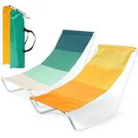 FELIXLEO Klappstuhl 2er-Set Faltbare Strandstühle Campingstuhl Metall Polyester (1 St)