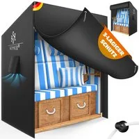 KESSER Strandkorb-Schutzhülle Premium Abdeckung 600D Oxford Gewebe (Strandkorbabdeckung mit Belüftungsöffnungen 160x120x90 cm), UV-Beständige Strandkorbhülle Reißfest, Winterfest & Wasserdicht