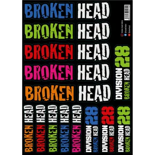 Broken Head Aufkleber Set A3 Set ""Color Flash""