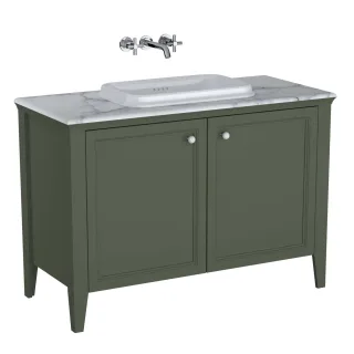 VitrA Valarte Set 118 cm Einbauwaschtisch + Waschtischunterschrank 2 Türen Vintage Grün (Lack),65840 65840
