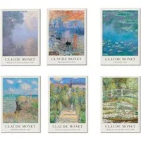JUSTGOODMOOD Poster Vintage Claude Monet Sommer als Deko Print ohne Rahmen A 10 x 15 cm, A (1 St)