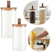 LS-LebenStil Vorratsdose Vorratsdosen 2´er Set aus Glas mit Deckel Vorratsglas Luftdicht Küche, Glas, (2-tlg)