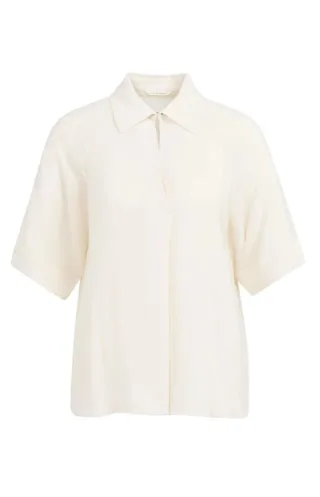 Yaya - Lässige Schlupfbluse mit Polokragen und halblangen Ärmeln beige - Gr. - 34