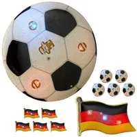 CEPEWA LED Blinklicht 12er Set LED Blinki Fussball Fahne Anstecknadel Magnet WM EM Blinken