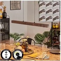 hofstein Pendelleuchte dimmbare Hängelampe aus Metall/Holz/Kunststoff in Schwarz/Dunkelbraun, LED wechselbar, 3000-6000 Kelvin, skandinavisches Design, Touchdimmer, LED 20 Watt, 2100 Lumen