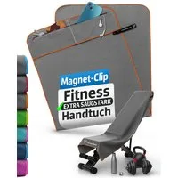 NirvanaShape Sporthandtuch Fitness-Handtuch mit Magnet-Clip, Mikrofaser Sporthandtuch, Microfaser, 2x Reißverschlusstaschen & Funktionaler Geräteüberzug, Ultra-Saugfähig