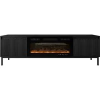 MIRJAN24 TV-Schrank Ozmi 2K EF mit Kamin (mit zwei Kleppen) Realistische LED-Flamme, push to open
