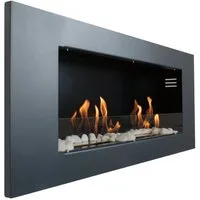 Kaminbau Mierzwa Echtfeuer-Dekokamin Aurora (Luxus Royal, Brenngel & Bio-Ethanol Kamin inkl. 2 regulierbare Edelstahl Brenner), Farbwahl, Gelkamin, Ethanolkamin, Kaminofen, Wandkamin