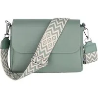 MIRROSI Umhängetasche Damen, Crossbody Bag, Echtleder Made in Italy (1 Tasche 2 Gurte oder Basic Version 1 Tasche 1 Gurt), 27x20x7cm (BXHXT) Mittelgroß