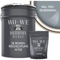 WO-WE Bodenversiegelung 2K Garagenfarbe Bodenbeschichtung W702, 2,5-20Kg, Seidenglänzend, Epoxidharz