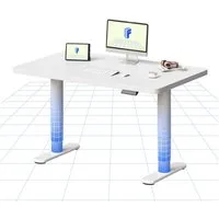 FLEXISPOT Schreibtisch CylineX Höhenverstellbarer Schreibtisch mit runden Tischbeinen (ästhetischer Sitz-Steh-Arbeitsplatz, mit ausgewogenen Proportionen und ruhiger Präsenz), Skulpturale Optik,100×60 cm