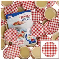 MamboCat Einmachglas 50er Set Deckel To 66 rot kariert passend für 125ml Gläser, Metall