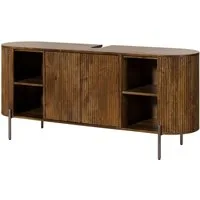 Massivmoebel24 Waschbeckenunterschrank BARCELONA (Mango 150x40x65 braun lackiert BARCELONA #251) Mango 150x40x65 braun lackiert BARCELONA #251