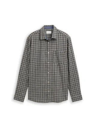 Tom Tailor - Regular Fit Hemd mit Karomuster olive navy small check - Gr. - L