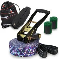 ALPIDEX Slackline ALPIDEX Slackline Set 15 m + Baumschutz und Ratschenschutz