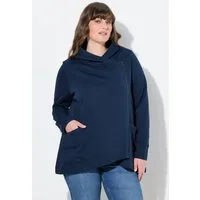 Ulla Popken Sweatjacke Sweatjacke asymmetrisch Kapuze Biobaumwolle
