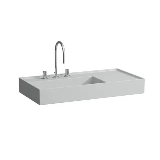 LAUFEN Waschtisch Kartell · LAUFEN 900x460, 3 Hahnlöcher, grau matt, 81033.8, 8103387591581 H8103387591581
