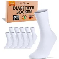 sockenkauf24 Diabetikersocken ohne Gummibund & ohne Naht aus Baumwolle (30-Paar) Diabetiker Socken mit Komfortbund ohne Gummi für Damen & Herren