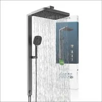 Schütte Brausegarnitur LA PALMA, Höhe 105 cm, 3 Strahlart(en), Komplett-Set, Regendusche, mit Antikalk-Beschichtung, wassersparend