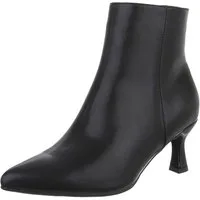 Ital-Design Modische Ankle Boots mit spitzem Fuß und Absatz Stiefelette (89852626) Pfennig-/Stilettoabsatz Stiefeletten in Schwarz