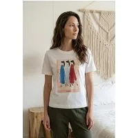 Zuckerwatte Rundhalsshirt 25220 modisches Printshirt aus 100% Baumwolle