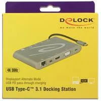 USB Type C 3.1 Dockingstation 4K grau, USB-C, HDMI, SD, USB
