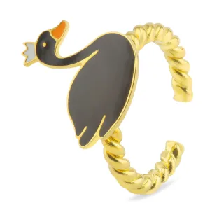 Schwan Ring vergoldet