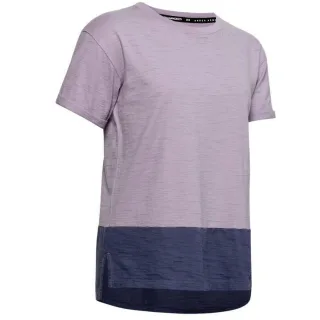 Under Armour Kurzärmel Crew Neck Purple Damen geladenes T-Shirt 1355585 554